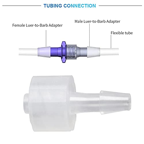 MEETOOT 10pcs Luer-to-Barb Adapter Male Luer with Lock Ring 1/8" Hose Barb Screw Quick Connector Plug 3.2mm for Laboratory Biochemical/Analytical Instruments and Food Machinery