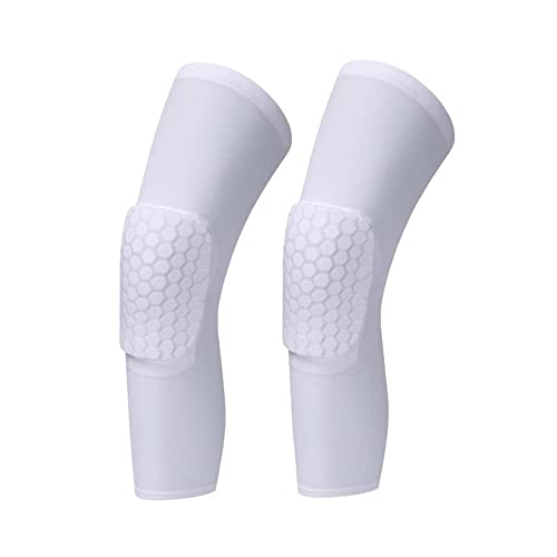Breathable Basketball Shooting Sport Safety Kneepad Honeycomb Pad Bumper Brace Kneelet Protective Knee pads rodilleras - color: White - 1 Pair, size: Large