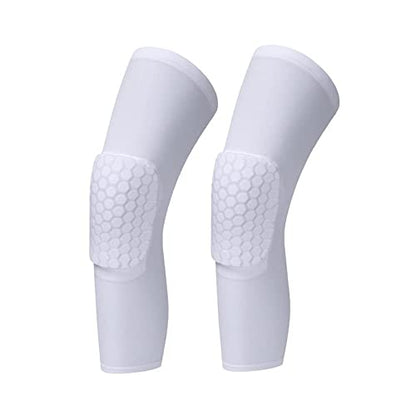 Breathable Basketball Shooting Sport Safety Kneepad Honeycomb Pad Bumper Brace Kneelet Protective Knee pads rodilleras - color: White - 1 Pair, size: Large
