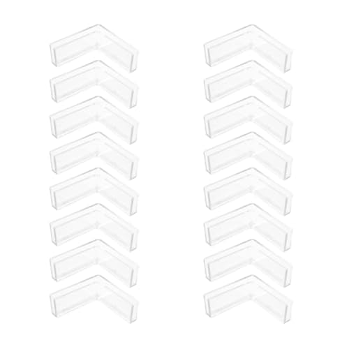 ZYAMY 16PCS Transparent L-Shaped Glass Clips Inner Diameter 4mm 90-Degree Glass Panel Connectors for Borderless Aquarium Display Cabinets Dining Table Screens Fish Tank Corner Protectors