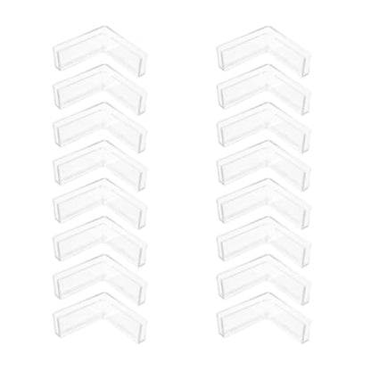 ZYAMY 16PCS Transparent L-Shaped Glass Clips Inner Diameter 4mm 90-Degree Glass Panel Connectors for Borderless Aquarium Display Cabinets Dining Table Screens Fish Tank Corner Protectors