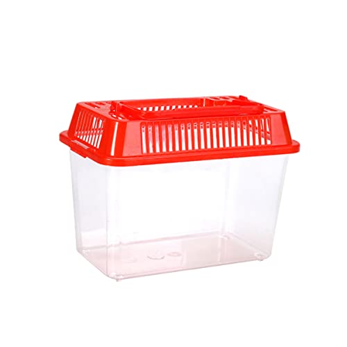 Portable Fish Tank for Travel Mini Plastic Fish Carrier Handle for Turtle Gold Fish