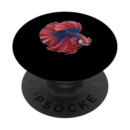 Colorful Betta Fish Portrait Vibrant Aquarium Art PopSockets Adhesive PopGrip - style: Adhesive PopGrip