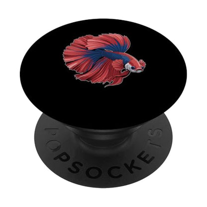Colorful Betta Fish Portrait Vibrant Aquarium Art PopSockets Adhesive PopGrip - style: Adhesive PopGrip