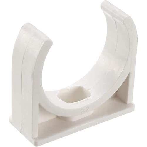 40 Pcs U-Shaped PVC Water Pipe Clamps, U-Shaped Buckles Fit for 1-1/4" (32mm) Pipes, TV Trays Tubing Hanger Support Pex Tubing (White 32mm) - size: 32mm,40Pcs(White)