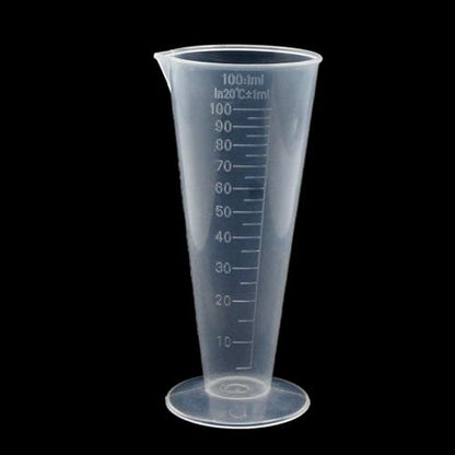 100ml Conical Measuring Cup, 1-Pack Plastic Graduated Beakers with Pouring Spout & 5ml Raised Graduations, Translucent Lab & Kitchen Liquid Measuring Cups for Scientific Experiments, Baking, DIY