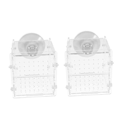 HEMOTON 2Pcs Fish Hatchery Cage Breeding Isolation Box for Aquatic Pets Incubator for Guppy and Shrimp Aquarium
