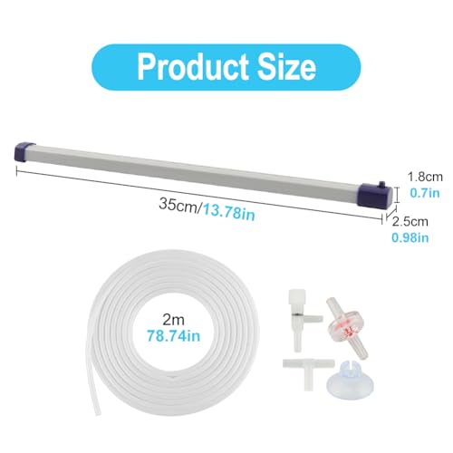 13.8 Inch Aquarium Bubble Strip, Bubble Curtain Wall Aquarium Air Stone Kit, Quiet Oxygen Diffuser, Fish Tank Bubbler Decorations for Freshwater Saltwater