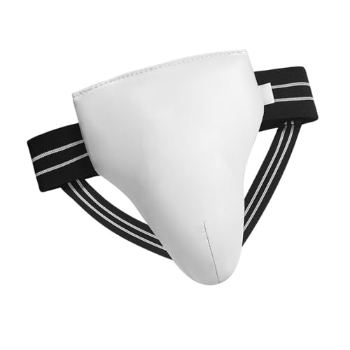 QINGFAN Man Taekwondo Groin Guard Abdominal Crotch Protector Art Groin Protector for Boxing Training - size: Medium