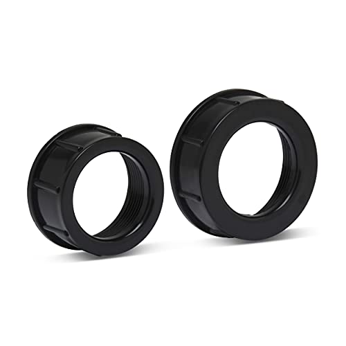 Universal Pond Tubing Pump Fitting, 30 Configurations, Works with Most Pumps, Fish Safe, Black, 2-Pack - size: 2 Pack