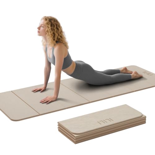 ILILI Foldable Yoga Mat 71 * 24 * 0.3 Inch - color: Beige