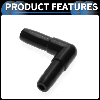 Plastic Hose Barb Fittings, 3/16" L Shaped 2 Way Barb Fitting Plastic Black, 10 Pcs - style: Elbow L