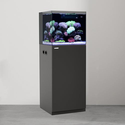 Aquarium Wooden Stand and Cabinet for up to 20 Gal Tank, Fish Reptile Sea Salt Water Tank Stand, Nano Foam Leveling Mat Included, W17.7xD17.7xH31.49 in,Wooden Matte Black Painted(Stand Only) - color: Black-Fig8_Inlet, size: W17.7xD17.7xH31.5in(45x45x80cm)