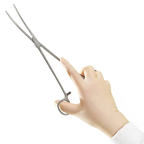 SURGICAL ONLINE Set of 2 Premium Quality 12" Rochester Pean Hemostat Forceps Straight & Curved Clamps Three Locking Positions - SurgicalOnline