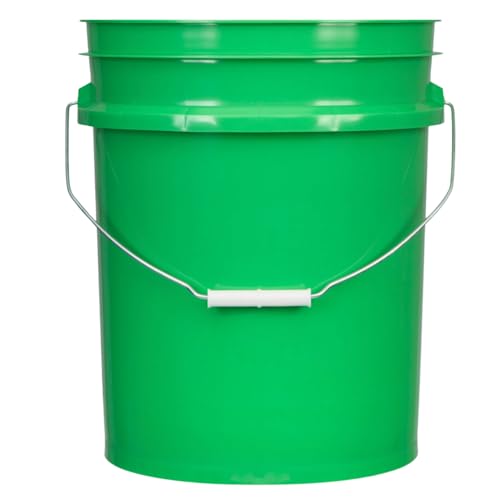 5 Gallon Premium HPDE Plastic Bucket - Made in USA Food Grade Storage Container, BPA Free All Purpose Pail (2, Green) - color: Green