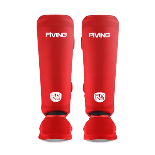 Muay Thai Shin Guards for Kids - color: Red, size: Medium
