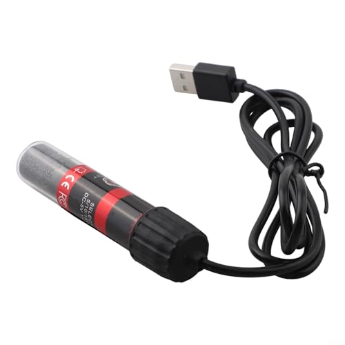 for Aquarium Heater Rod 90mm USB Submersible Fish Tank Thermostat with Auto 26C Control IP68 Waterproof Hard Glass Tube Quick Heat for Small Tanks up to 20L Black(15W) - size: 15W