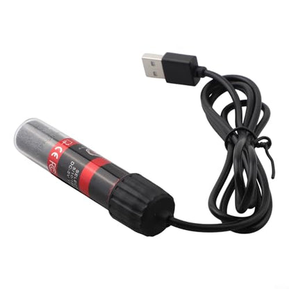 for Aquarium Heater Rod 90mm USB Submersible Fish Tank Thermostat with Auto 26C Control IP68 Waterproof Hard Glass Tube Quick Heat for Small Tanks up to 20L Black(15W) - size: 15W