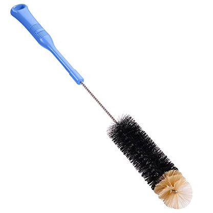 Bottle Cleaning Brush, 17 Inches Extra Long Handle Water Bottle Brush, Flexible Bendable Cleaner for Washing Narrow Neck Bottles, Wine Decanter, Kombucha, Pipes, Beer Brewing Supplies, 2 Pack