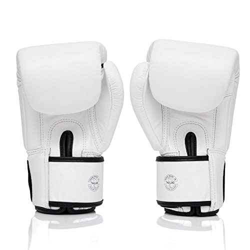 Fairtex BGV1 ONE Boxing Gloves, Leather Muay Thai MMA Kickboxing Training - color: White, size: 10 oz