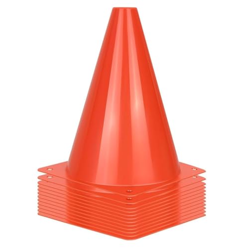 7" Soccer Cones (Set of 12) - Plastic Traffic Cones