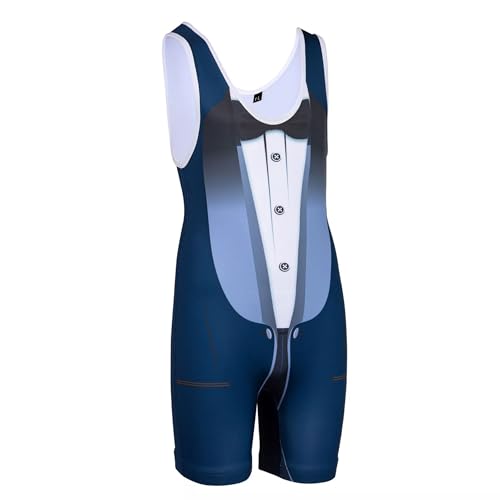 KO Sports Gear Adult Wrestling Singlets, Funny & Holiday Designs, XS-3XL - color: Tuxedo, size: Small