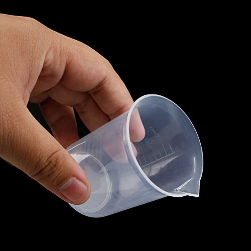 Waziaqoc 50ml/1.7oz Plastic Graduated Beaker (6 Pack), Transparent PP Measuring Cup Mixing Cup for Kitchen Lab - color: 6pcs, size: 50 ml