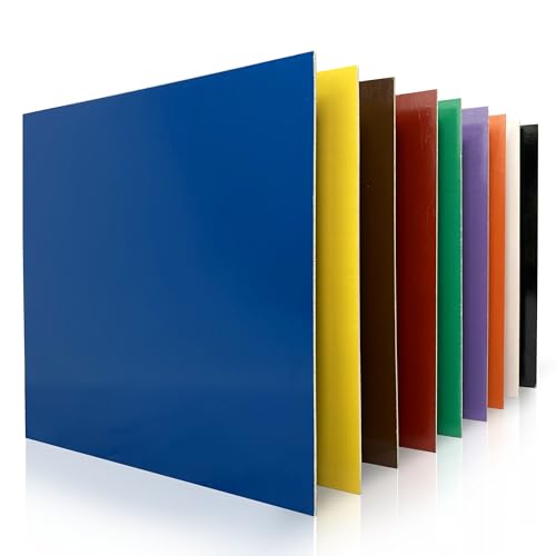 Maker Boards Colors Line of Double Sided Painted 1/16" Basswood Plywood Sheets, 12x12 inches, 1/16th and 1/8th Thickness, 17 Colors Available, Laser Safe, Diode Laser Compatible.