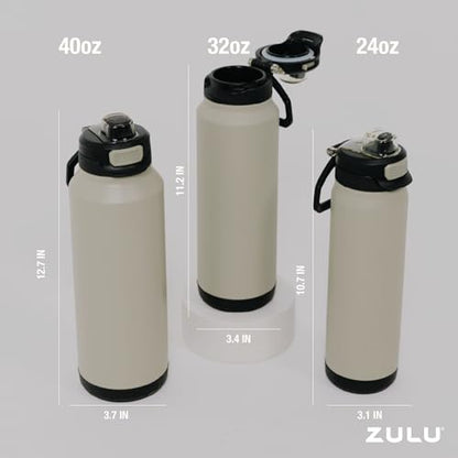 ZULU Powerfill Pro 40oz Stainless Steel Sip or Chug Water Bottle, Ash - color: Ash, style: 40oz