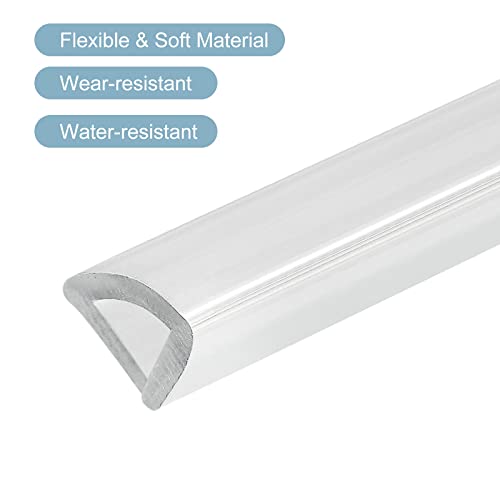 uxcell U Channel Edge Trim, 4.9ft Length Soft Rubber Guard Seal Strip Edge Protector Fit for 11-12mm Edge, (25/64" W x 5/8" H) Clear - size: 25/64"x 5/8"x 4.9ft