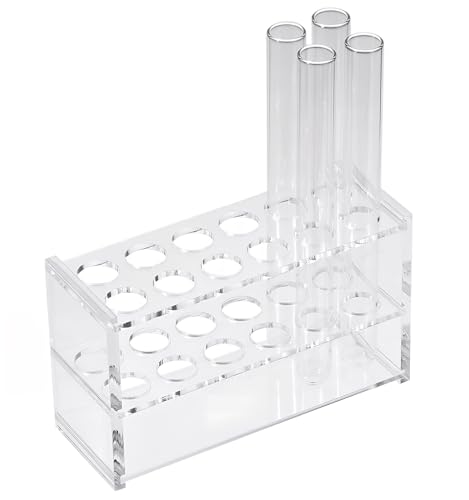 12 Sockets Clear Acrylic Test Tube Rack 10ML Test Tubes,Plastic Centrifuge Tube Holder Stand