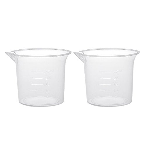 uxcell 2pcs Measuring Cup Labs PP Graduated Beakers 25ml