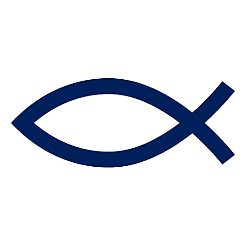 Jesus Fish Christian 2 (Navy Blue) (Set Of 2) Premium Waterproof Vinyl Decal Stickers For Laptop Phone Accessory Helmet Car Window Bumper Mug Tuber Cup Door Wall Decoration - color: Navy Blue, size: 3.8 inches x 1.5 inches