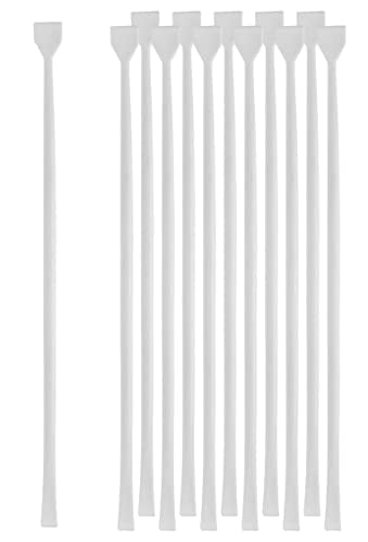 EISCO 12PK Lab Stirring Rods - Spatula Ends - Policeman Stir Rods - Cocktail Stirrers - Polypropylene Plastic