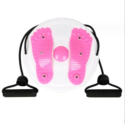 Waist Twisting Disc Unisex Waist Trainer Abdominal Exercise Foot Massage Plate Workout Home Gym Body Building Weight Loss Fitness Equipment - color: Pink