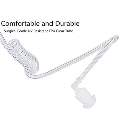 10-Pack Replacement Acoustic Coil Tube Walkie Talkie Earpieces for Baofeng Motorola Kenwood Retevis Midland Two Way Radios Headset Secret Spy Game Earpiece