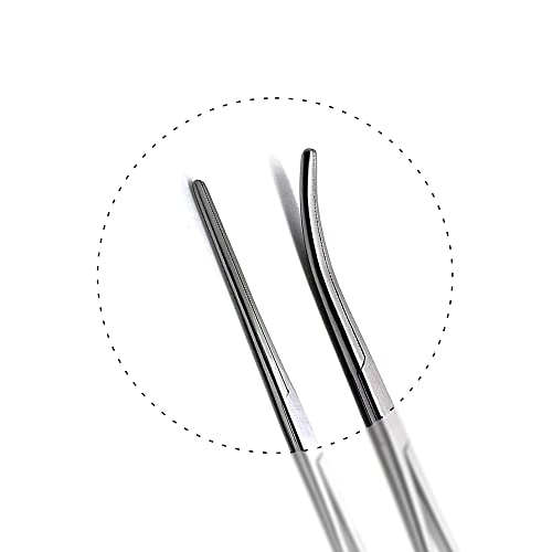 SURGICAL ONLINE Set of 2 Premium Quality 12" Rochester Pean Hemostat Forceps Straight & Curved Clamps Three Locking Positions - SurgicalOnline