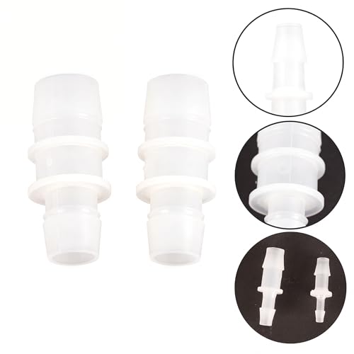Plastic Hose Barb Reducer Fitting 1/2" to 1/4" Barbed Reducing Union Adapter Splicer Mender Joint Fitting (Pack of 2) - size: 1/2-1/4