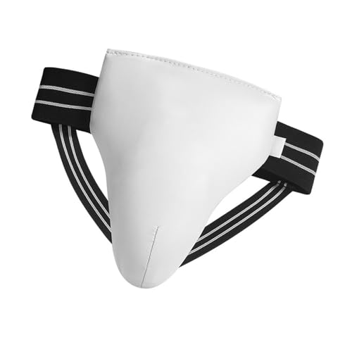 QINGFAN Man Taekwondo Groin Guard Abdominal Crotch Protector Art Groin Protector for Boxing Training - size: Small