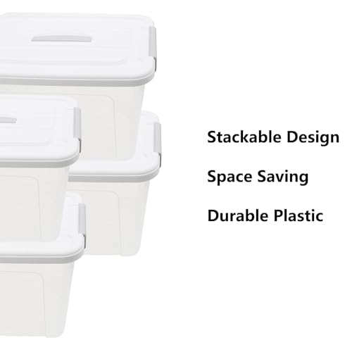 Plastic Bin with Lid, 1PCS Transparent Storage Box Office Container with Lids Platic Hangers Office Storage Bins Clothes Hangers Wardrobe Sundries Organizer