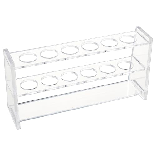 OLYCRAFT 6 Holes Acrylic Test Tube Rack 5ML Test Tube Display Stands 0.8 Inch Hole Labortory Display Racks Colorimetric Stand Centrifuge Tubes Rack for Centrifuge Tubes Chemistry Laboratory - size: 6 Holes