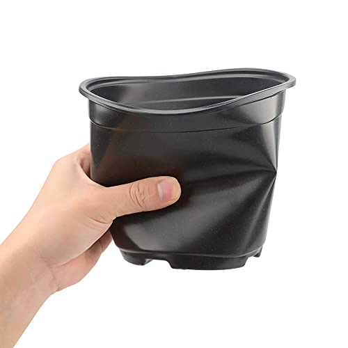 KINGLAKE 100 Pcs 6" Plastic Plants Nursery Pots Seedlings Flower Plant Container Seed Starting Pots Black - color: Black, size: 6 Inch