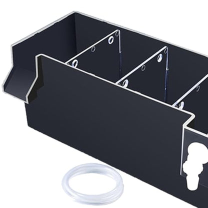 Aquarium Fish Tank Filter Drip Flow Box Clear Waterfall Increase Water Flow Hang on Filter Box Accessory for Small Fish Tanks, Black 24x10.5x10cm
