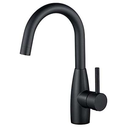 CREA Bar Sink Faucet, Sink Faucets Single Hole Black for Bathroom Kitchen Campers with Deck Plate Prep Wet Utility Small Mini Outdoor Vessel Farmhouse Vanity Lavatory