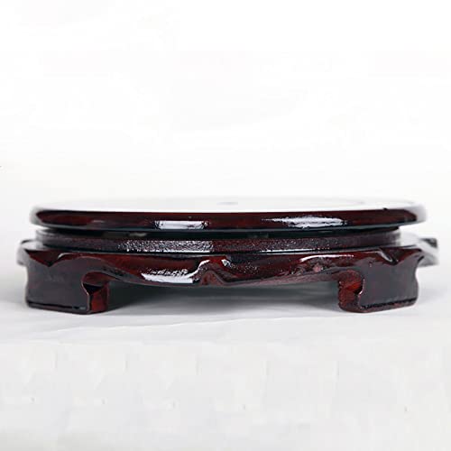 GOLDY&WENDY Rotatable Round Wooden Compressed Wood Base Household Crafts Antiques Collectibles Display Stand Vase Buddha Pedestal