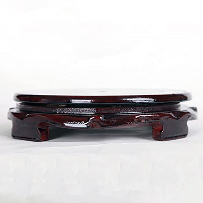 GOLDY&WENDY Rotatable Round Wooden Compressed Wood Base Household Crafts Antiques Collectibles Display Stand Vase Buddha Pedestal
