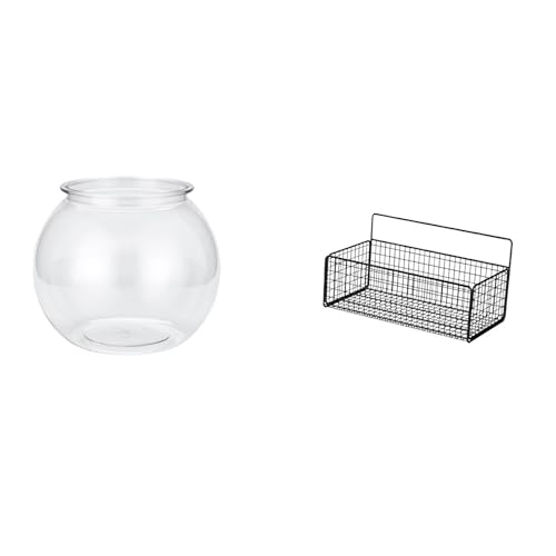 Baoblaze Transparent Small Fish Tank Clear Household Ornament DIY Fish Bowl Vase Table Bedroom Desktop Living Room Home Decor Wall Hanging Baskets She