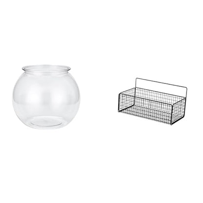 Baoblaze Transparent Small Fish Tank Clear Household Ornament DIY Fish Bowl Vase Table Bedroom Desktop Living Room Home Decor Wall Hanging Baskets She