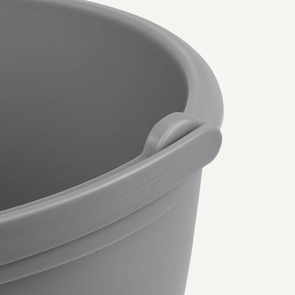 10 Qt. Spout Pail 2 Pack – Classic Titanium Plastic Utility Bucket with Comfortable Handle, Durable Multi-Purpose Pail for Household Cleaning & Storage
