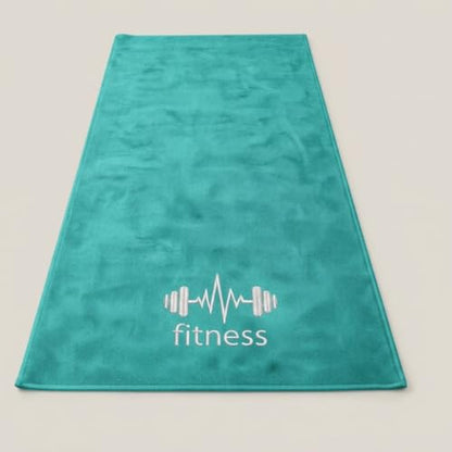 Microfiber Gym Bench Towel with Fitted Corner Hood, Blue Green - color: Blue-green